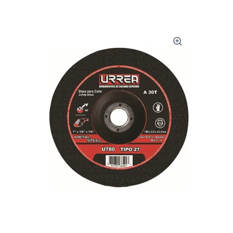 DISCO DE CORTE DE METAL 7" X 1/8"X7/8"  (U780)