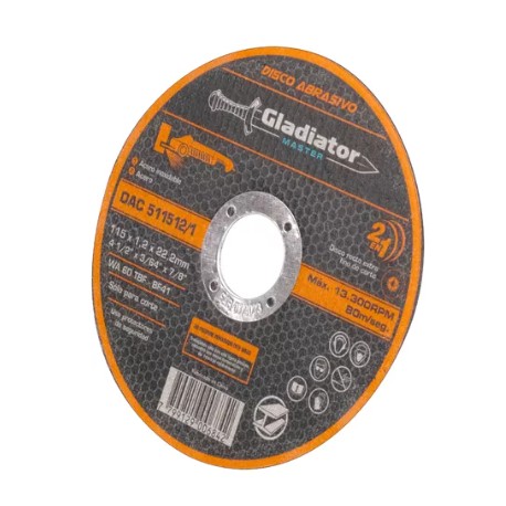 DISCO ABRASIVO 4 1/2 X 1.2 MM FINO GLADIATOR (DAC511512/1)