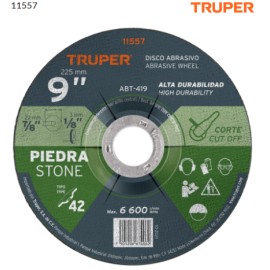 DISCO ABRASIVO P/CORTE PIEDRA 9"X1/8" (ABT-419)